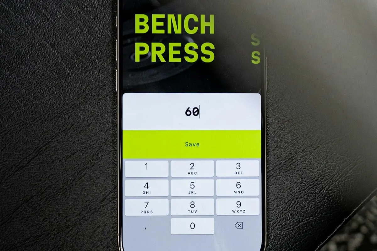 A fitness training app open on a smartphone
