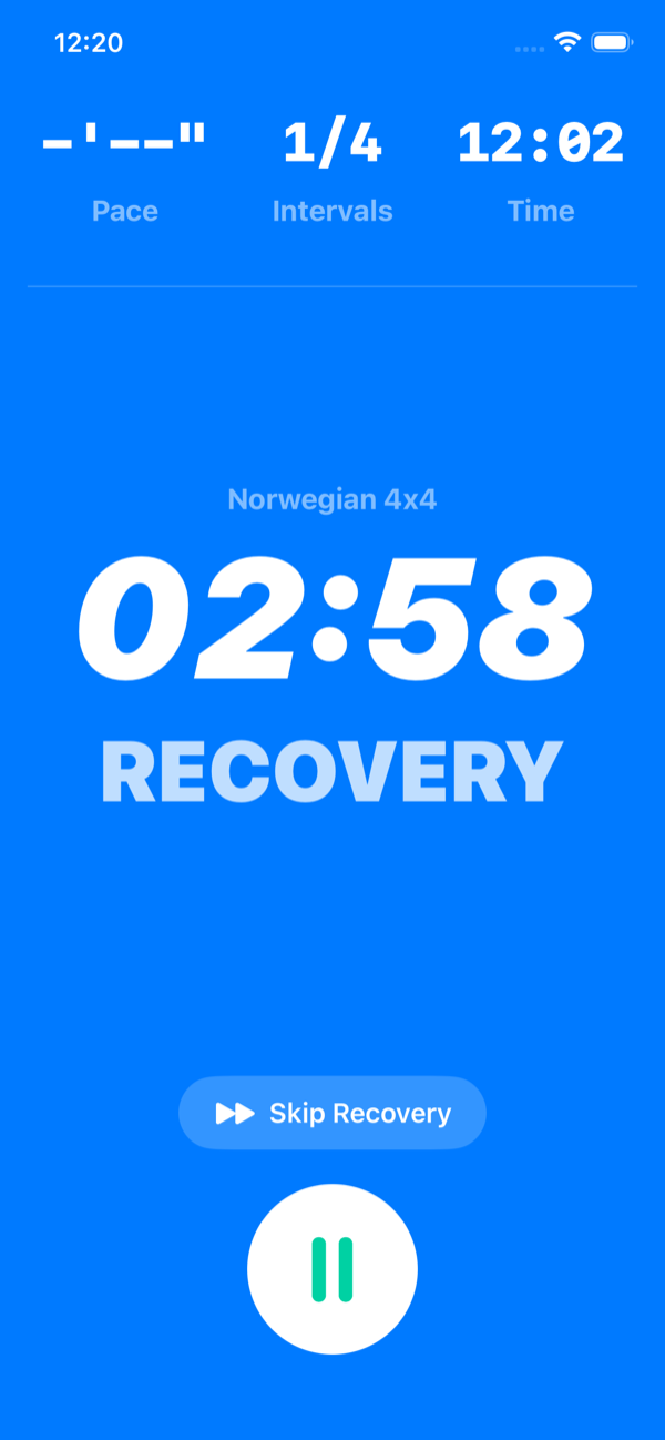 Recovery phase with blue screen