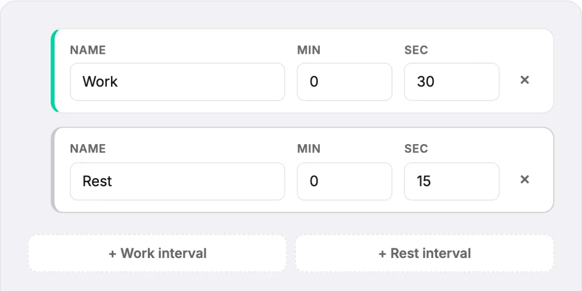 Interval timer preview